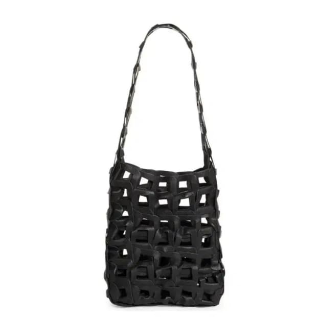 [m] sc103 x ssense 링크 레더 백 올블랙