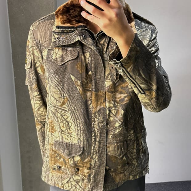 MSGR 트리 카모 퍼 라이닝 자켓