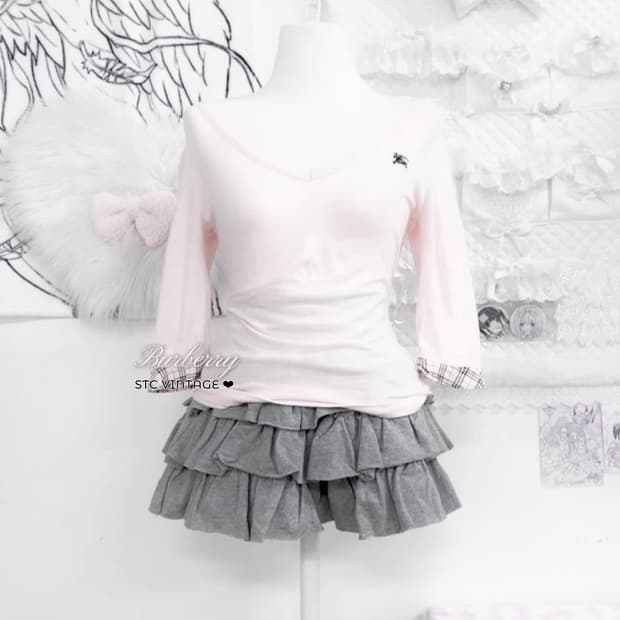 Burberry ♥ 버버리 블루라벨 히메갸루 뽀용 체크 연핑크 T