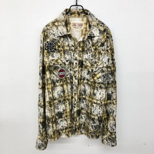 펑크 타이다이 와펜 오버핏 셔츠