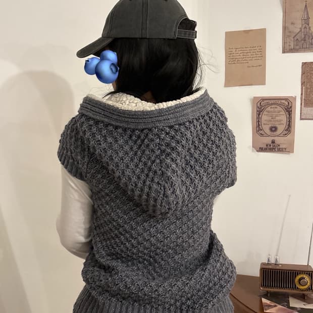 VTG 떡볶이 반팔 떡볶이 후드 니트