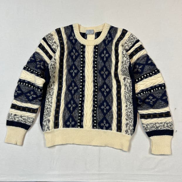 M) SIMPLE LIFE 패턴 니트 스웨터 일본 빈티지
