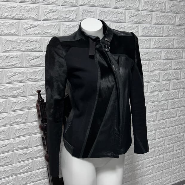 헬무트랭 판넬 믹스 송치 레더 자켓