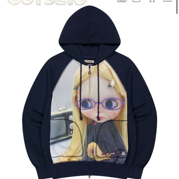 코이세이오 X 브라이스 그래픽 집업 네이비