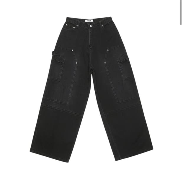 [3]알렌느 카펜터 카고 워시드 블랙진