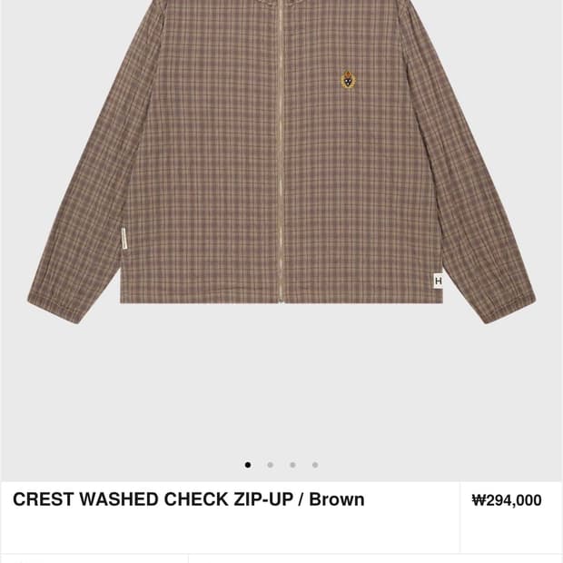 새상품(M) crest washed check zip up 