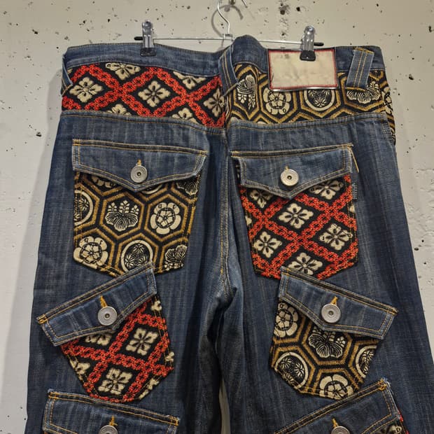 일본 JPN 빈티지 오리엔탈 패치워크 자수 데님