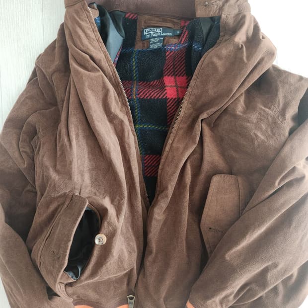 90's빈티지 폴로 랄프로렌 브라운 스웨이드 봄버 재킷