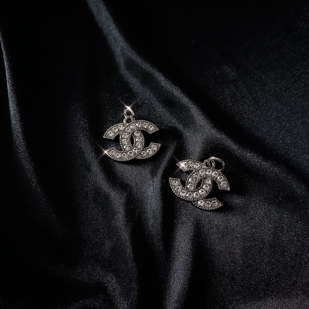 [chanel] 샤넬 빈티지 정품 참단추 업사이클링 목걸이 실버스와