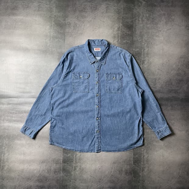 WRANGLER  랭글러 빈티지 플랩포켓 데님 코튼 셔츠 A00485