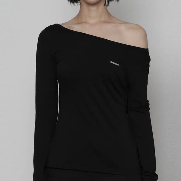 Back See-Through Print Long Sleeve (BLAC