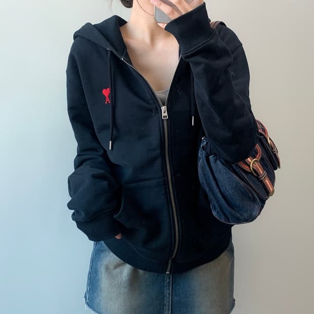 아미 21SS 스몰하트 후드집업