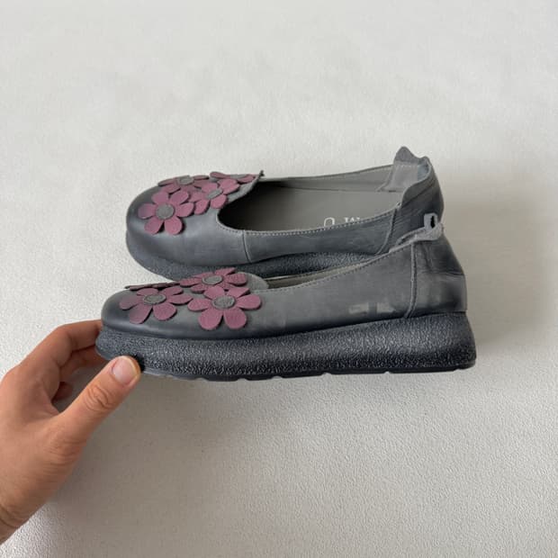 [EU39]Pre owned 레더 플랫슈즈