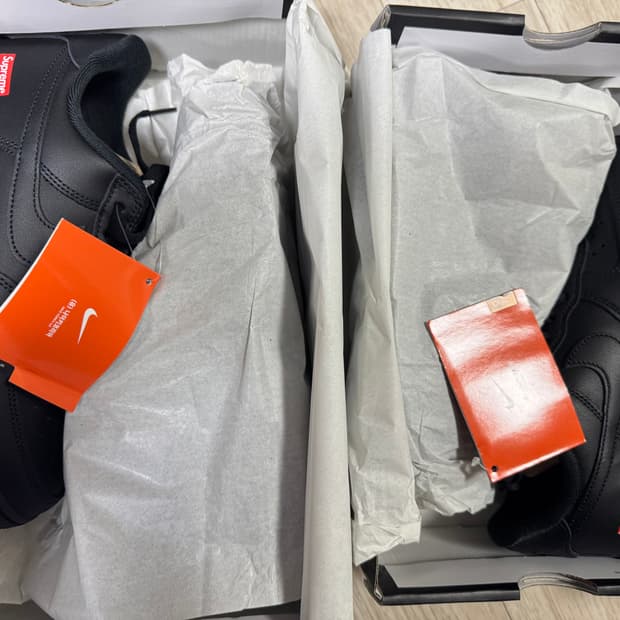 나이키 슈프림 에어포스 올블랙 올검 230 240