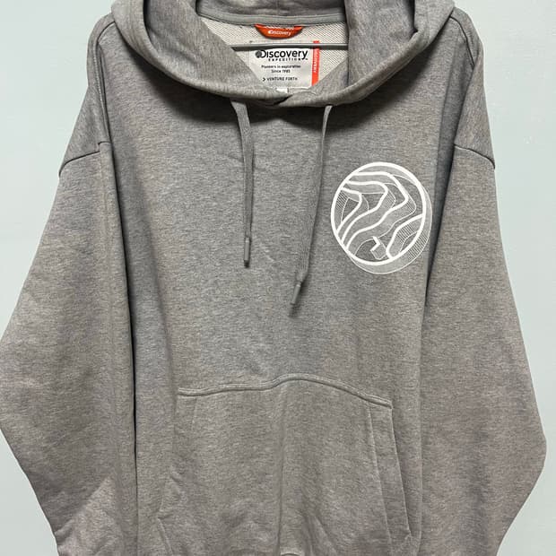 디스커버리 그레이 후드티