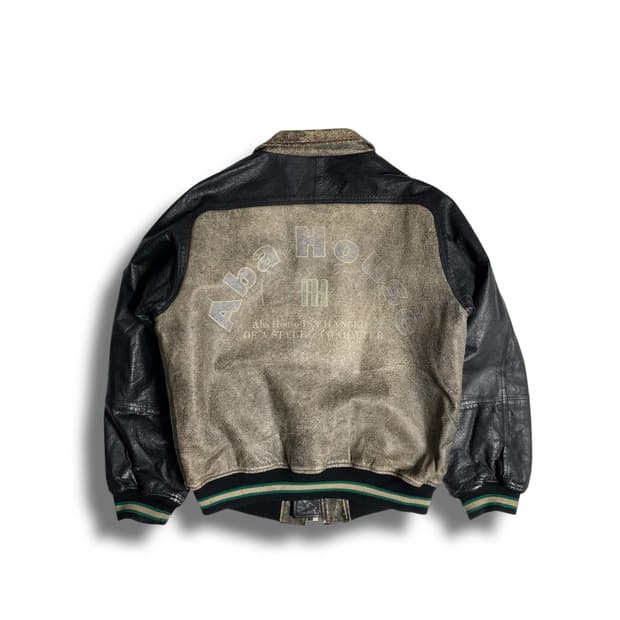 Abahouse 투톤 카우레더 봄버