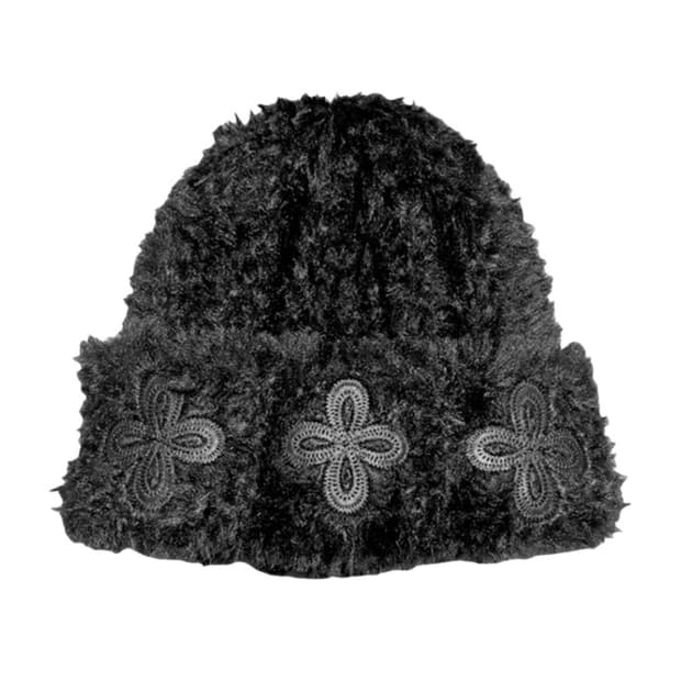 써저리 레더 패치 퍼 비니 balck