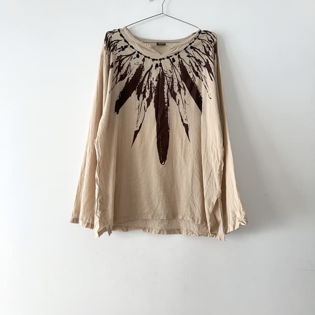 Oriental leaf summer top / beige