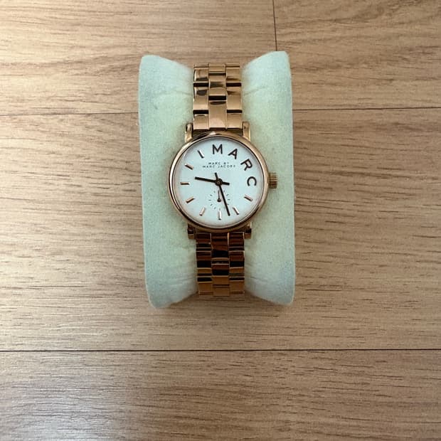 마크 제이콥스 Baker 화이트 다이얼 로즈 골드 여성용 시계 - 새 크