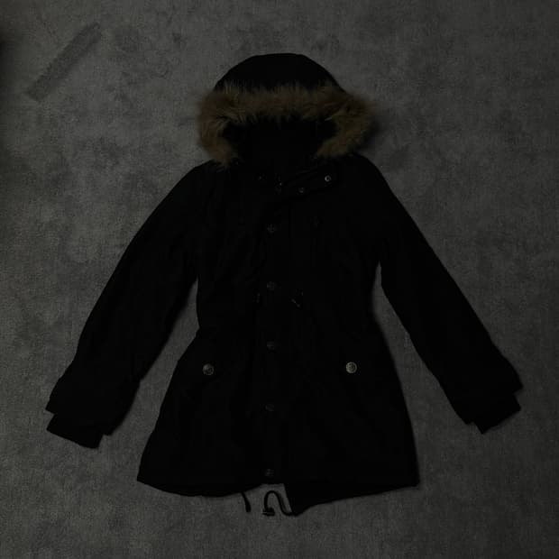 Vintage vkei punk fur hood jacket