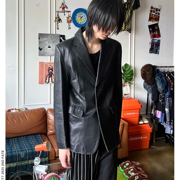 Vintage Real Lambskin Leather Blazer