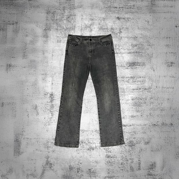 00s black stud punk denim 