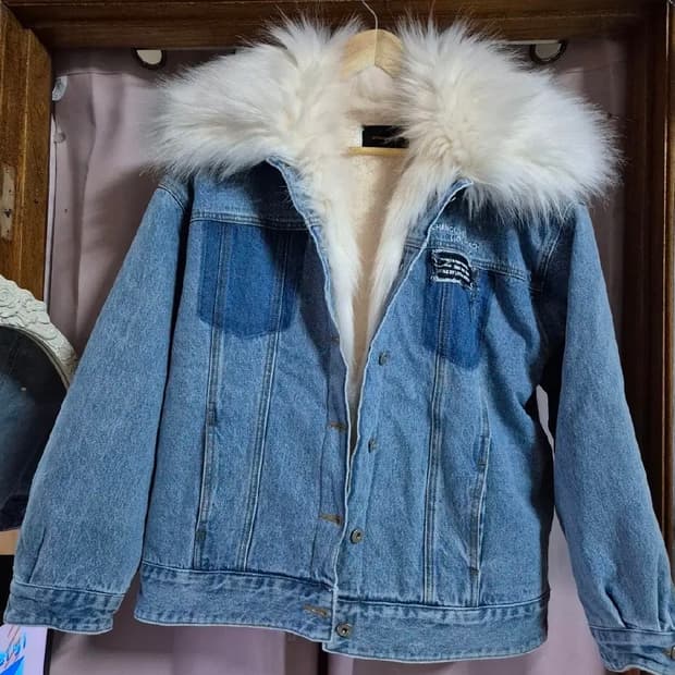 s급 잠뱅이 오리지널 밍크 라쿤 청 패딩 자켓 M