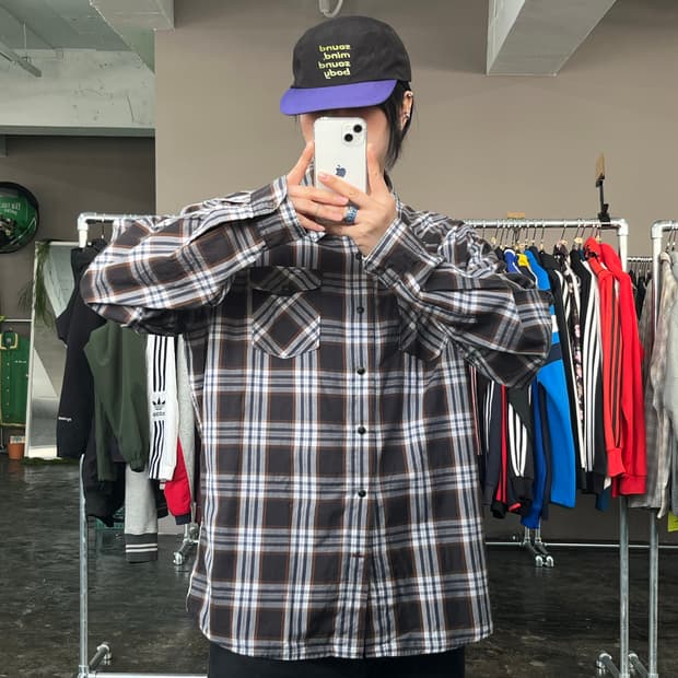 랭글러 웨스턴 체크 셔츠 