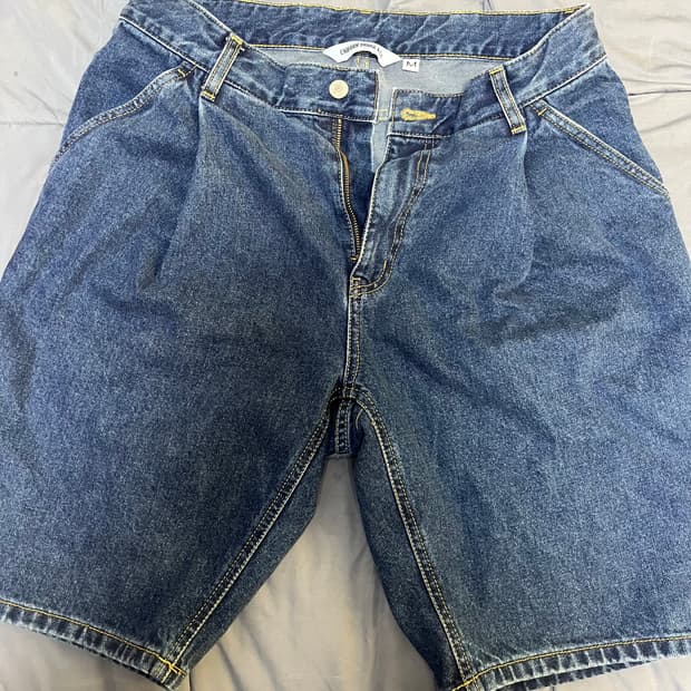 유니폼브릿지 원턱 데님 반바지