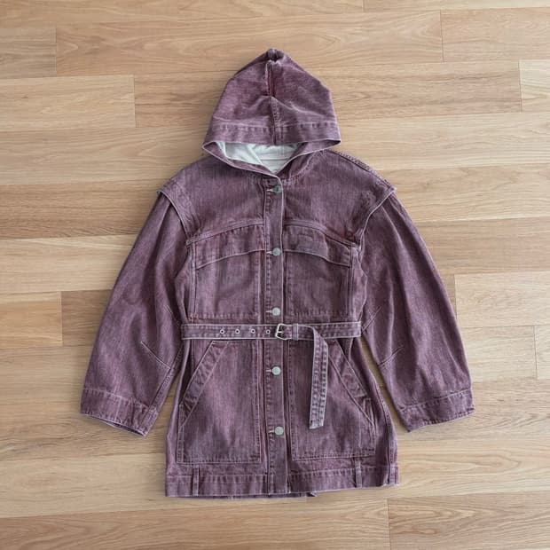 이자벨마랑 에뚜왈 버건디 데님 후드 자켓 36