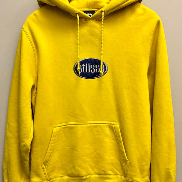 (S/97)Stussy 스투시 오벌 앱 로고 후드티셔츠 옐로우