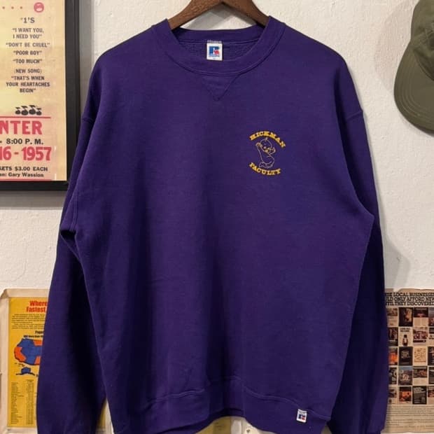 택포) 80s 러셀 USA made 퍼플 Hickman 스웻셔츠 105
