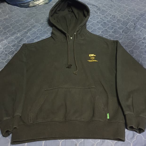 (품절매물) 블러1.0 헤비코튼 오버사이즈 후드티 블랙 (2)