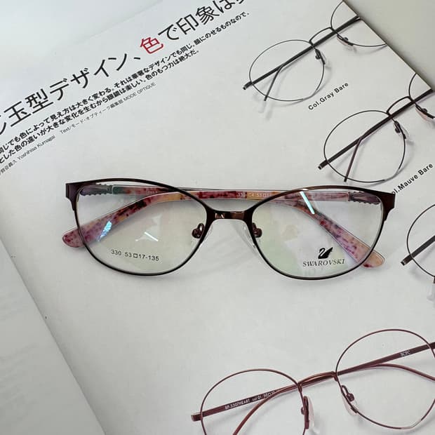 Swarovski 스와로브스키 브라운 메탈 안경