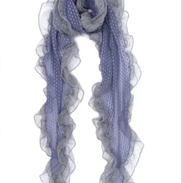 페어리 도트 블루 스카프