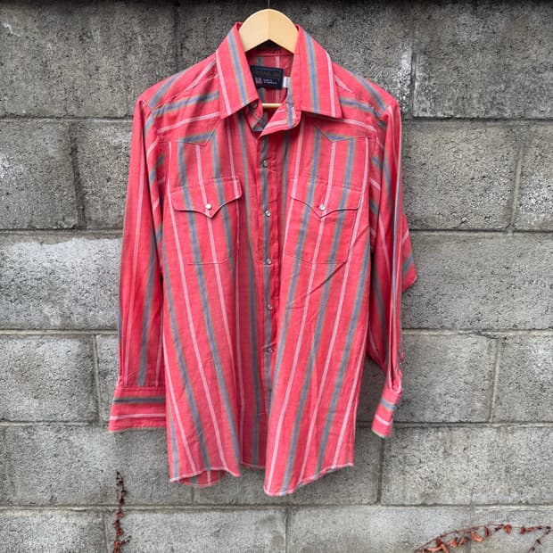 70~80s panhandle slim 빈티지 스트라이프 웨스턴 셔츠