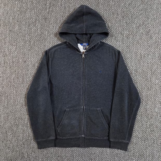 폴로 랄프로렌 보이즈 차콜 후드집업