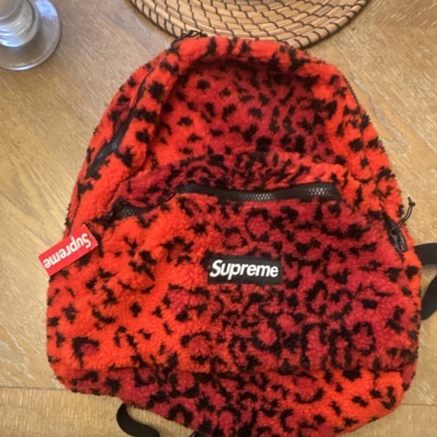 17FW 슈프림 레오파드 후리스 백팩