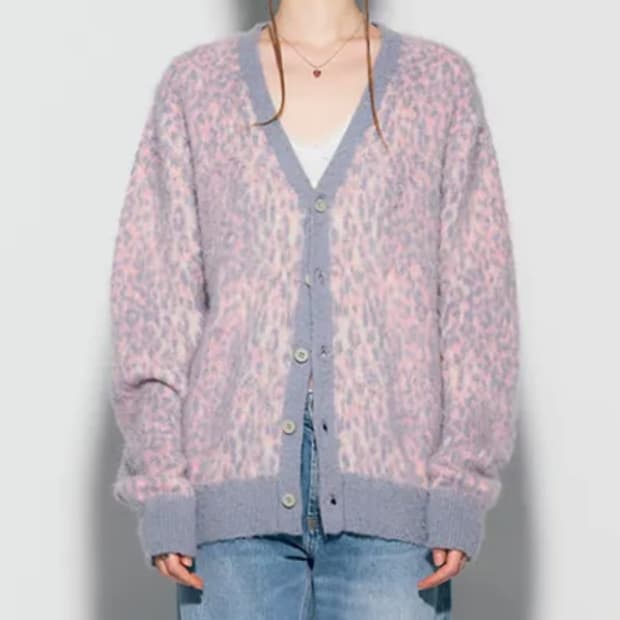 에즈이프 캘리 레오파드 니트 가디건