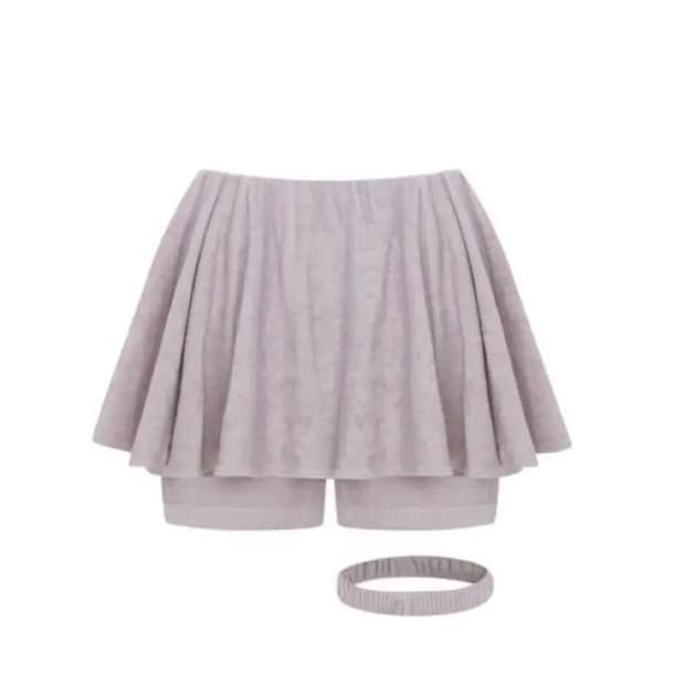 (구해요) pull on skort with garter belt