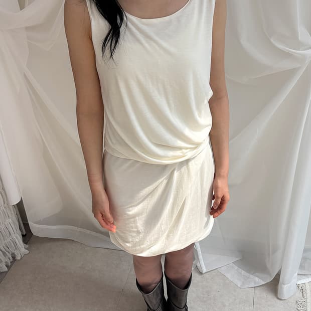 Discoat drapery cream dress