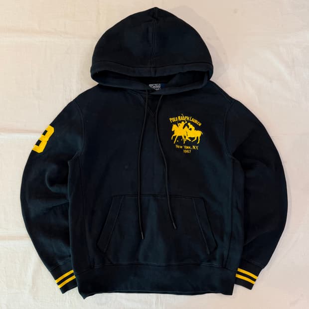 폴로 랄프로랜 빅포니 후드티 옐로우 블랙