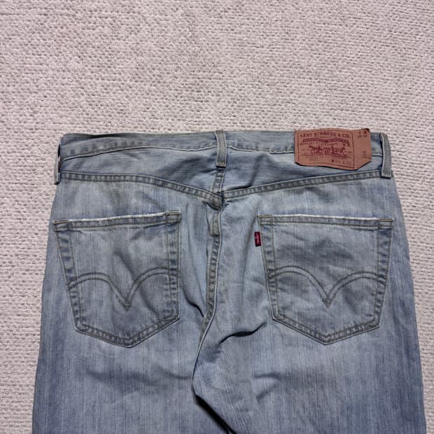 00s Mexico 리바이스 501 연청 워싱 데님 34사이즈