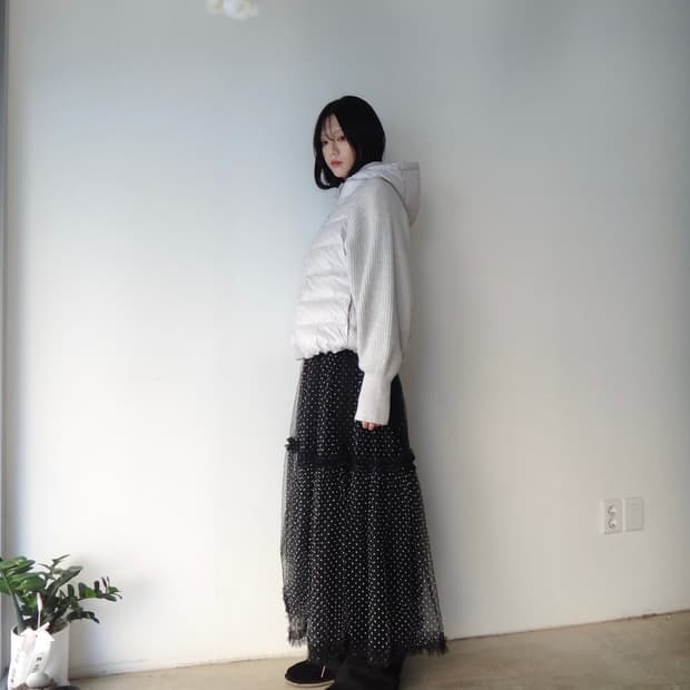 Warm hoody knit padding / light grey