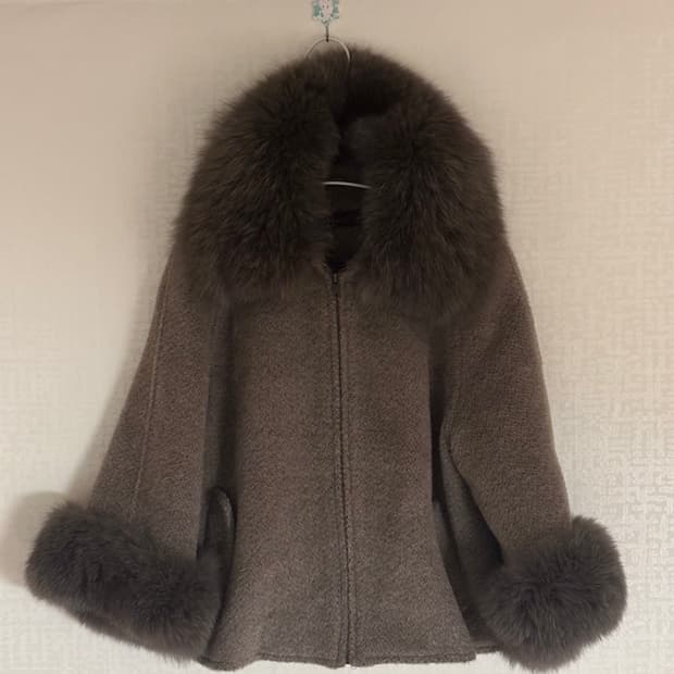 막스마라 알파카 울 퍼 자켓 퍼 코트