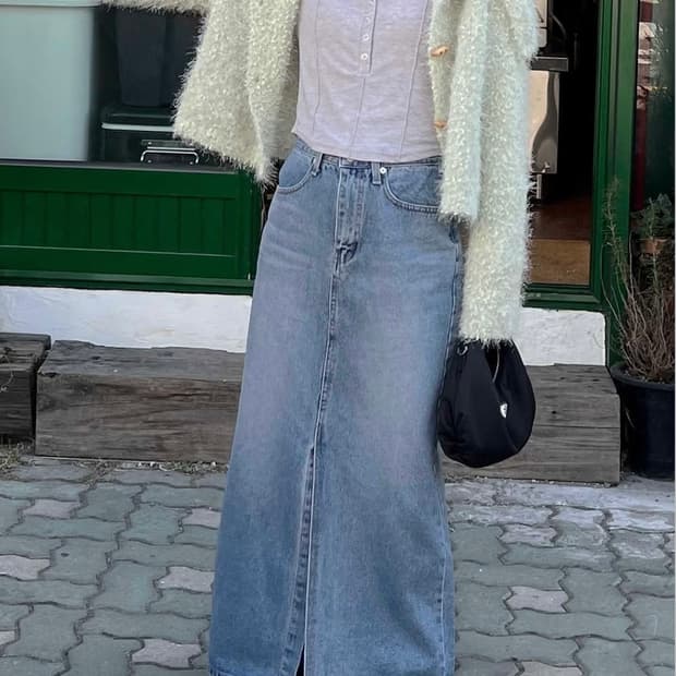 러브코드유 연청 데님 롱 스커트(맥시)