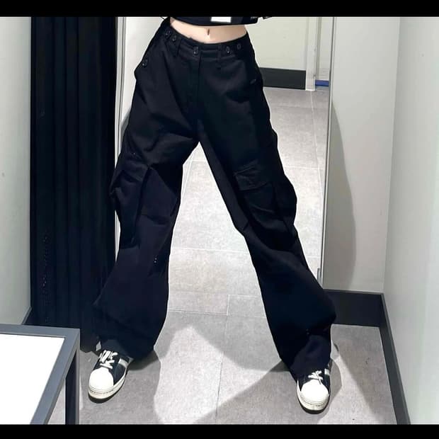OOTJ 블랙 카고 바지
