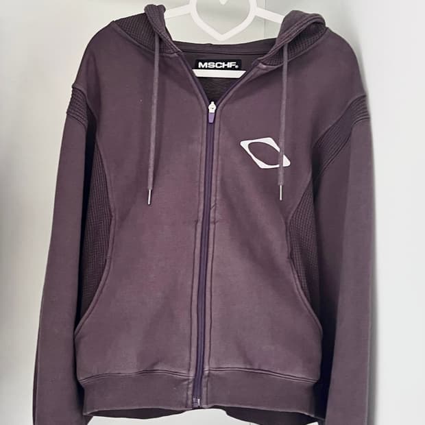 MSCHF 미스치프 퍼플 패널드 와플 롬버스 후드집업