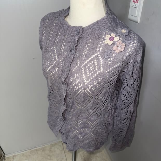 패치 크로쉐 모리걸 니트 