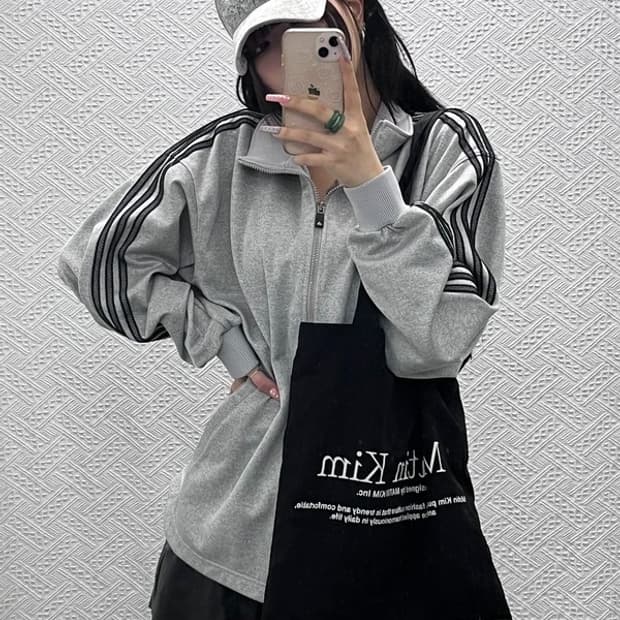 마뗑킴 빈티지 캐주얼 스트릿 레터링 에코 토트백 F C13285